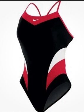 New - Nike Girl’s Victory Color Block Cut Out Swimsuit 24/8, Red
